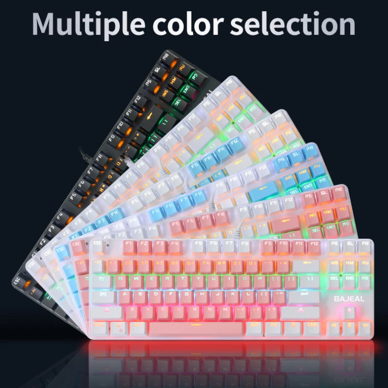 New 87 Keys Mechanical E-sports Gaming Keyboard Green Axis Gaming Keyboard Ergonomic Design Two-color Waterproof Wired Keyboar
New 87 Keys Mechanical E-sports Gaming Keyboard Green Axis Gaming Keyboard Ergonomic Design Two-color Waterproof Wired Keyboar