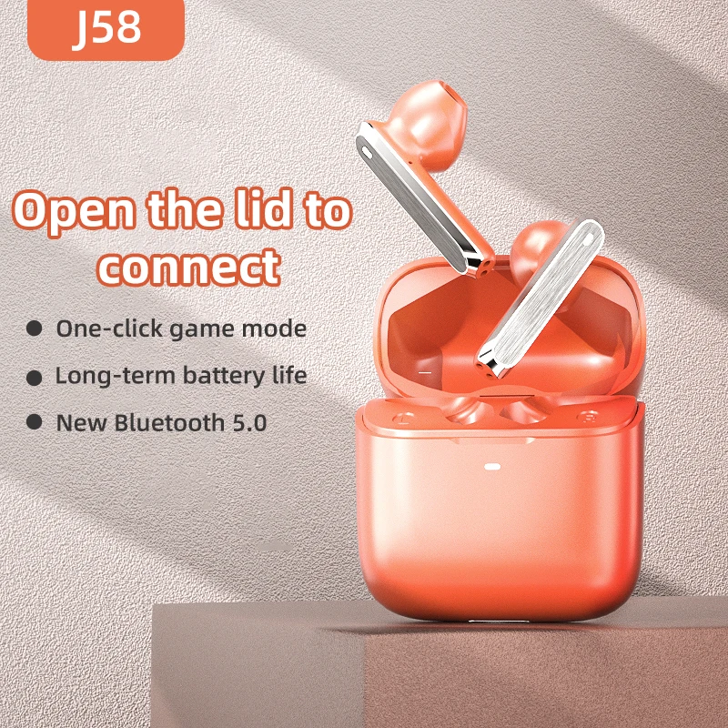 J58 TWS Bluetooth Earphone Wireless Headphone Stereo Headset Sport Earbuds Microphone With Charging Box For Smartphone
J58 TWS Bluetooth Earphone Wireless Headphone Stereo Headset Sport Earbuds Microphone With Charging Box For Smartphone