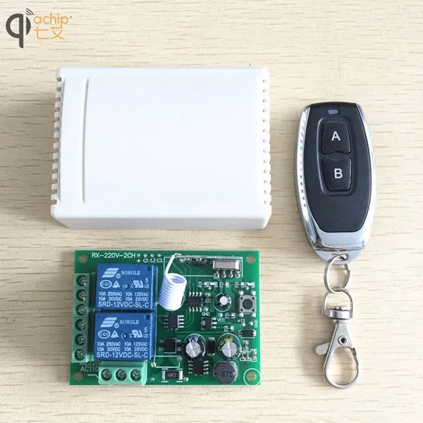 

433Mhz Universal Wireless Remote Control Switch AC 250V 110V 220V 2CH Relay Receiver Module and 1pcs RF 433 Mhz Remote Controls