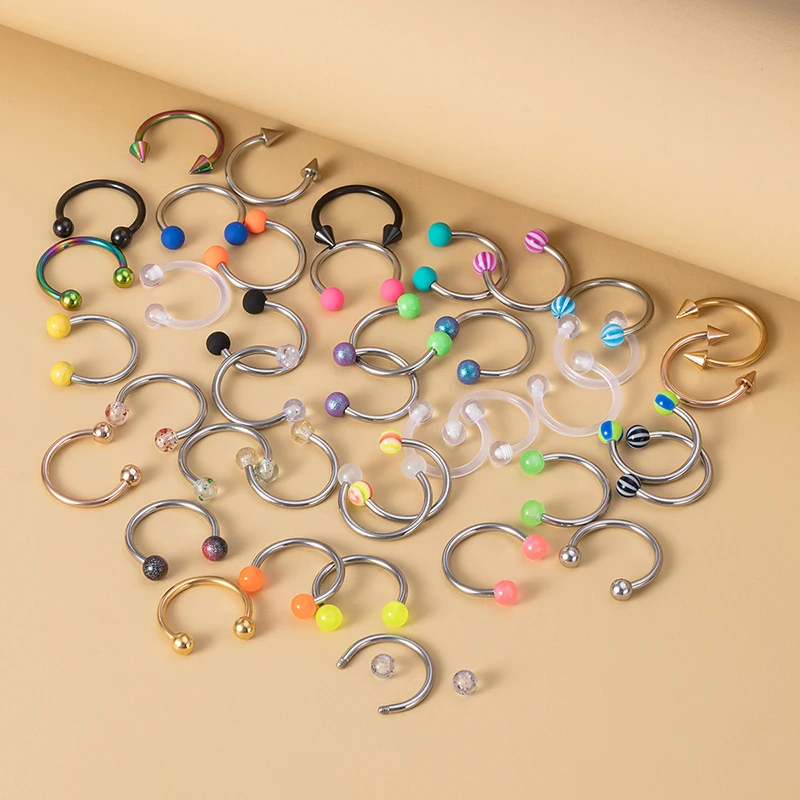 5/40pcs/lot Nose Ring Septum Piercing Acrylic BCR Stainless Steel Lip Stud Cartilage Hoop Earring Circular Ear Horseshoe Jewelry
5/40pcs/lot Nose Ring Septum Piercing Acrylic BCR Stainless Steel Lip Stud Cartilage Hoop Earring Circular Ear Horseshoe Jewelry