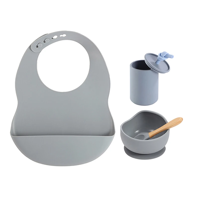 Набор детской посуды из силикона без БФА, водонепроницаемый силиконовый нагрудник, нескользящая чаша на присоске, чашка для питья с крышкой... 
Набор детской посуды из силикона без БФА, водонепроницаемый силиконовый нагрудник, нескользящая чаша на присоске, чашка для питья с крышкой...