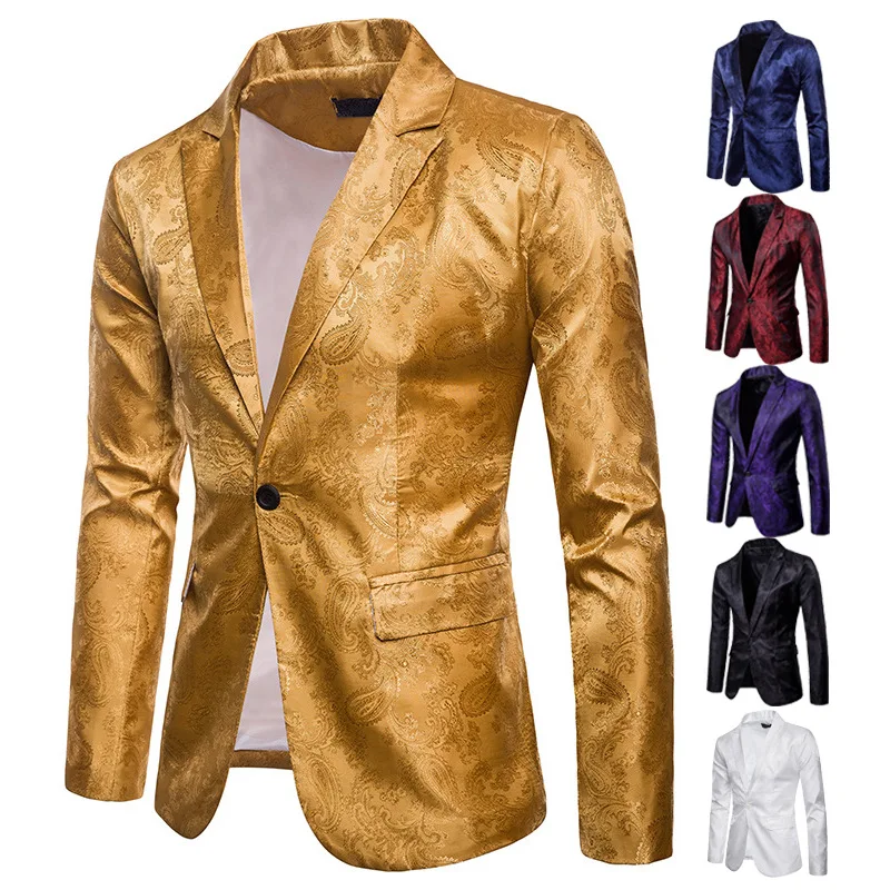Luxury Suit Men Slim Fit Gold Blazer Male Long Sleeve Fancy Floral Suit Vintage Social Boys Casual Plus Size Blazer Men Top 2xl
Luxury Suit Men Slim Fit Gold Blazer Male Long Sleeve Fancy Floral Suit Vintage Social Boys Casual Plus Size Blazer Men Top 2xl