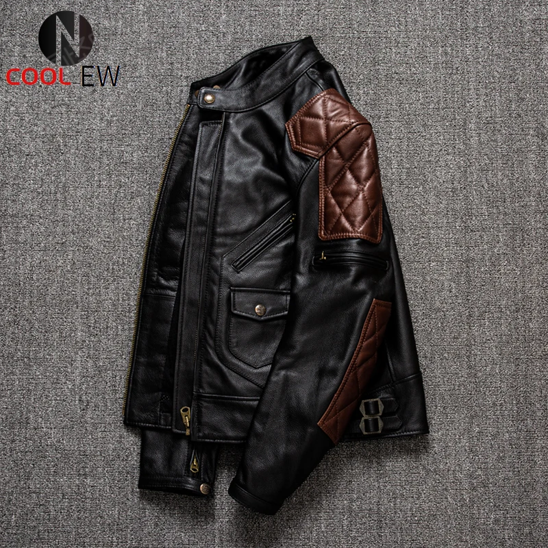 2021 Black Genuine Leather Jacket Men Motorcycle Style Plus Size 5XL Real Natural Cowhide Autumn Slim Fit Biker Coat 
2021 Black Genuine Leather Jacket Men Motorcycle Style Plus Size 5XL Real Natural Cowhide Autumn Slim Fit Biker Coat