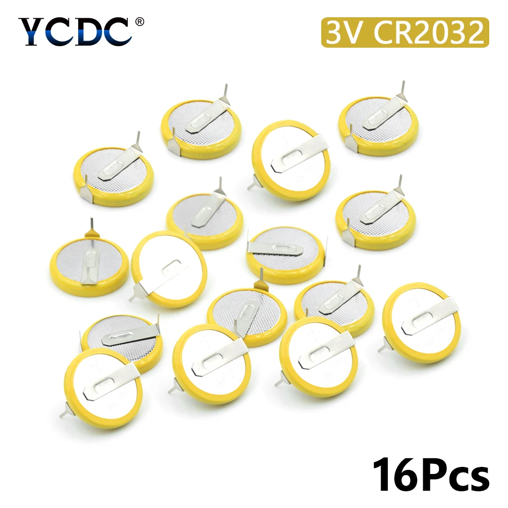 16X 3v cr2032 батарейный отсек для монет с 2 монтажными штырьками/вкладками одно