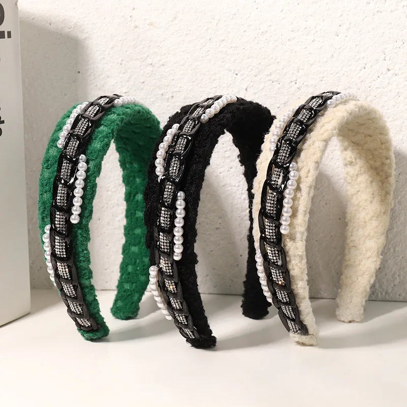 2021 Vintage Winter Wool Pearl Bead Bezel Hairband Women Clips Hair Accessories Headband Opaska Do Wlosow Bandeau Femme Diademas
2021 Vintage Winter Wool Pearl Bead Bezel Hairband Women Clips Hair Accessories Headband Opaska Do Wlosow Bandeau Femme Diademas