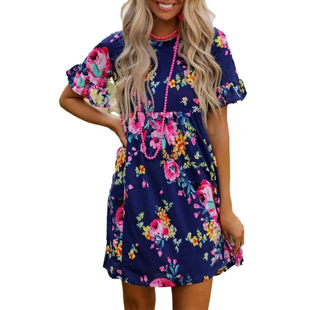 Plus Size Fashion Women Dress Floral Print Lady Casual Loose Summer Short Sleeve O Neck Skirt Dress robe femme
Plus Size Fashion Women Dress Floral Print Lady Casual Loose Summer Short Sleeve O Neck Skirt Dress robe femme