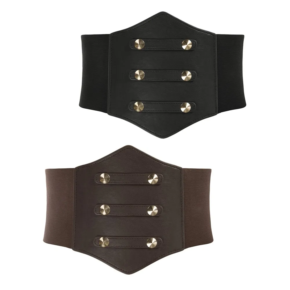Women 2pcs-Pack Wide Waist Belt Polyurethane Leather Patchwork Waistband Retro Punk Gothic Girls Metal Buckle Waist Belts
Women 2pcs-Pack Wide Waist Belt Polyurethane Leather Patchwork Waistband Retro Punk Gothic Girls Metal Buckle Waist Belts