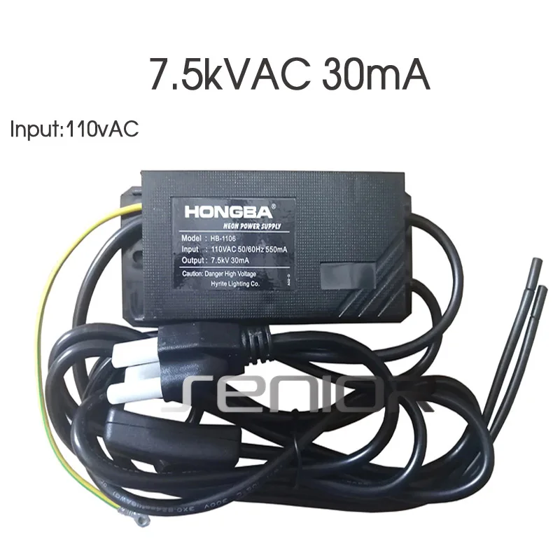 Вход 110v выход 7.5kV 30mA 6M Американский неоновый знак электронный трансформатор