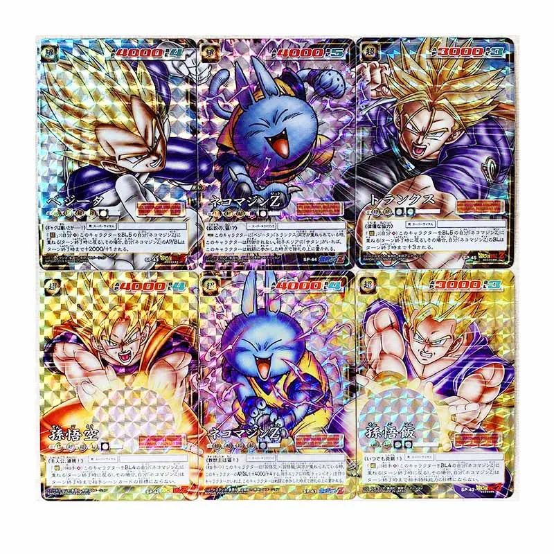 6pcs/set Dragon Ball Z GT Super Saiyan Heroes Battle Card Ultra Instinct Goku Vegeta Game Collection Cards
6pcs/set Dragon Ball Z GT Super Saiyan Heroes Battle Card Ultra Instinct Goku Vegeta Game Collection Cards