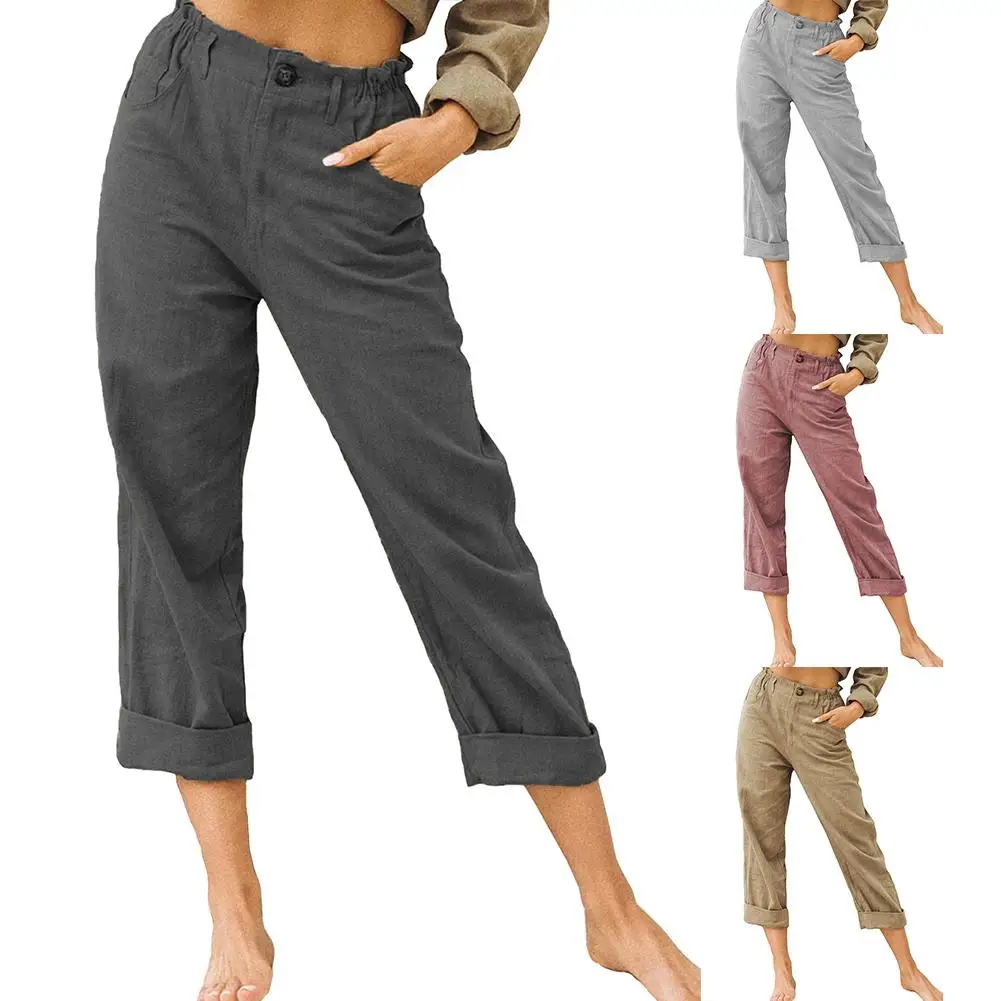 New Woman Pants Fashion Short Pants Casual High Waist Pockets Cotton Linen Long Straight Pants Loose Trousers Large Size Pants
New Woman Pants Fashion Short Pants Casual High Waist Pockets Cotton Linen Long Straight Pants Loose Trousers Large Size Pants