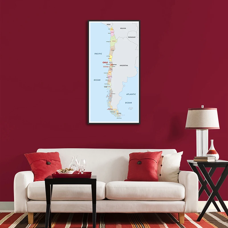 60*120cm The Chile Administrative Map Vintage Posters Non-woven Canvas Paintings Wall Pictures Decoration Students Supplies
60*120cm The Chile Administrative Map Vintage Posters Non-woven Canvas Paintings Wall Pictures Decoration Students Supplies