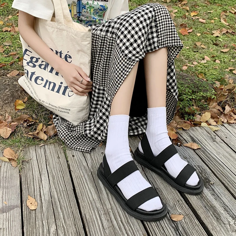 Classic Black Sandals Women Elastic Cloth Slip On Casual Platform Sandals Chunky Shoes Female 2021 Summer Flat Sports Sandels
Classic Black Sandals Women Elastic Cloth Slip On Casual Platform Sandals Chunky Shoes Female 2021 Summer Flat Sports Sandels