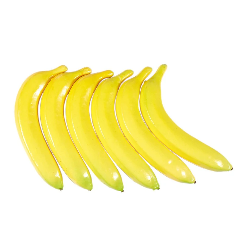 6 шт. пластиковые искусственные бананы желтый|Статуэтки и миниатюры| |