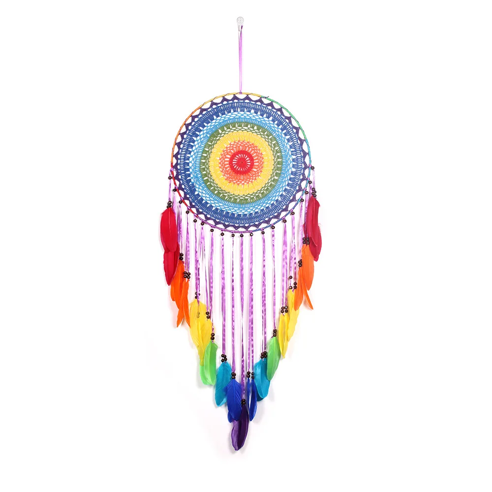 NEW Rainbow DreamCatcher Seven Colors Feather Dream Catchers Nordic Wind Chimes Kids Rooms Dream Catcher Balcony Wall Hanging
NEW Rainbow DreamCatcher Seven Colors Feather Dream Catchers Nordic Wind Chimes Kids Rooms Dream Catcher Balcony Wall Hanging