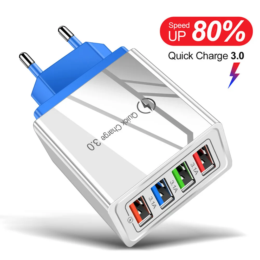 NEW2022 3.1A 4 USB Charger Quick Charge 3.0 For Phone Adapter for iPhone XR Huawei Tablet Portable EU US Plug Wall Mobile
NEW2022 3.1A 4 USB Charger Quick Charge 3.0 For Phone Adapter for iPhone XR Huawei Tablet Portable EU US Plug Wall Mobile