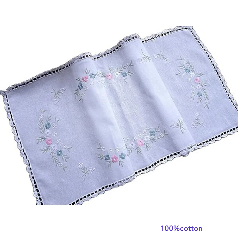 Pastoral handmade cotton Embroidery Christmas bed Table Runner flag cloth cover Lace tablecloth kitchen Wedding party decor
Pastoral handmade cotton Embroidery Christmas bed Table Runner flag cloth cover Lace tablecloth kitchen Wedding party decor