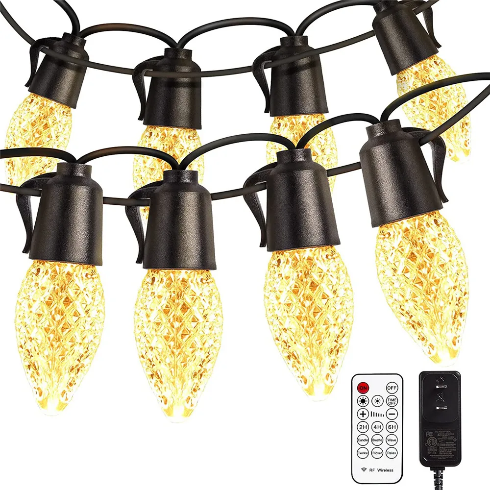 Outdoor Christmas String Lights 50FT 20Pcs C35 Bulbs LED String Lights Weatherproof IP65 Commercial Grade Garden Backyard Lights
Outdoor Christmas String Lights 50FT 20Pcs C35 Bulbs LED String Lights Weatherproof IP65 Commercial Grade Garden Backyard Lights