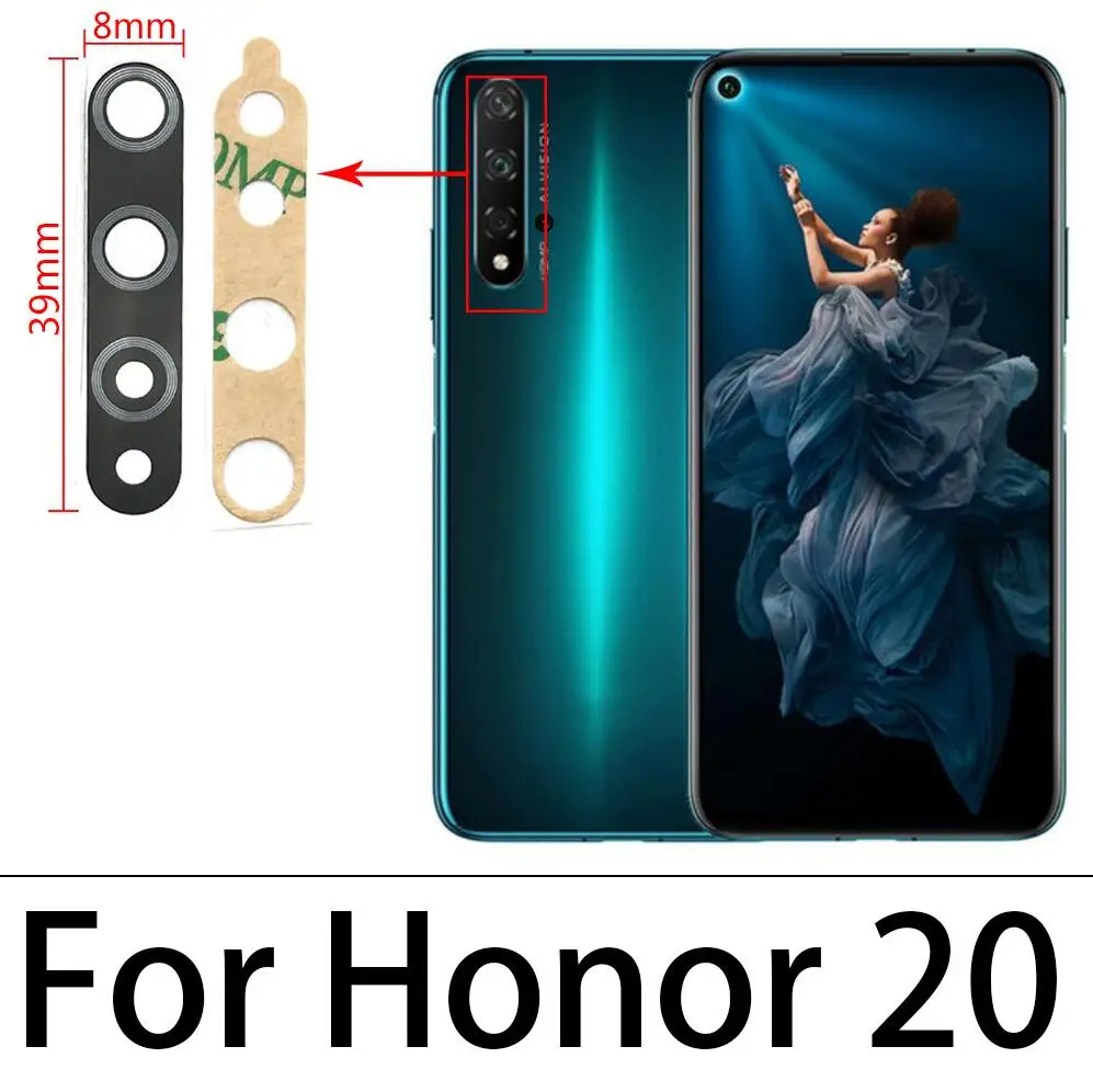 Для Huawei Honor 20 20i 20s Pro V30 View 30 X10 задняя камера стеклянная крышка объектива с Ahesive