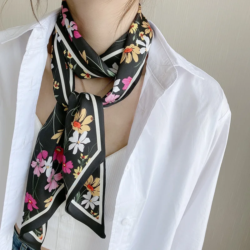 2021 spring Joker new small ribbon silk scarves women's satin small floral scarves
2021 spring Joker new small ribbon silk scarves women's satin small floral scarves