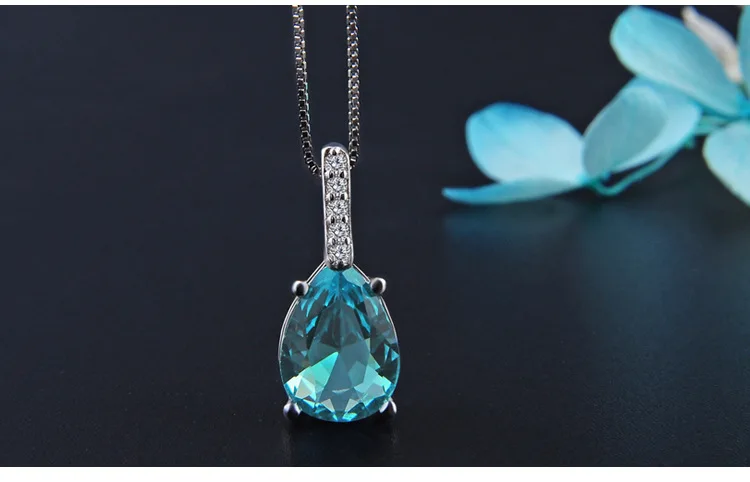 Pure Natural Blue Topaz Pendant 925 Sterling Silver Water Drop Shape Necklace Colgantes Bizuteria Pierscionki Pendant for Women
Pure Natural Blue Topaz Pendant 925 Sterling Silver Water Drop Shape Necklace Colgantes Bizuteria Pierscionki Pendant for Women