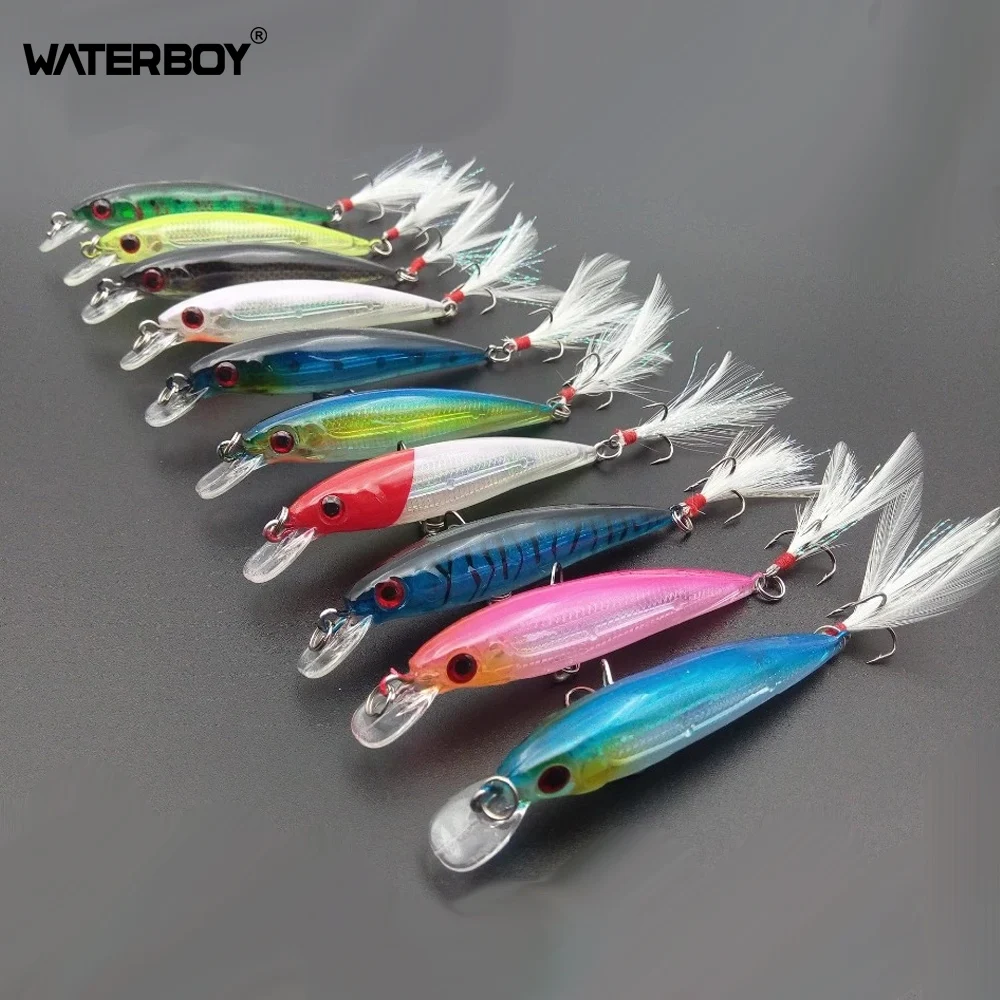 WELLSHR 10pcs Minnow Fishing Lure Swim Hard Lure 9cm 8g Artificial Plastic Feather wobbler Lure CrankLure Fishing Tackle
WELLSHR 10pcs Minnow Fishing Lure Swim Hard Lure 9cm 8g Artificial Plastic Feather wobbler Lure CrankLure Fishing Tackle