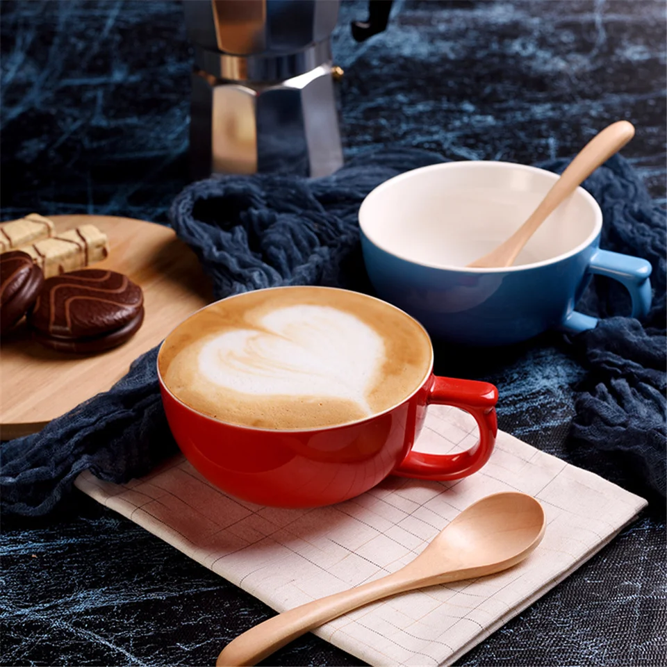 

Кофейная чашка большой емкости 450 мл, керамические кофейные чашки, Кружка для молока, чашка, кружки для чая, соевого молока, завтрака, десертн...