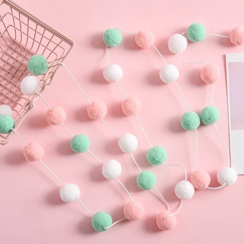 2.3m Wool Felt Ball Garland Pom Pom Garland Wall Hanging String for For Kids Room Wall Decor Nursery Birthday Party Decorations 
2.3m Wool Felt Ball Garland Pom Pom Garland Wall Hanging String for For Kids Room Wall Decor Nursery Birthday Party Decorations