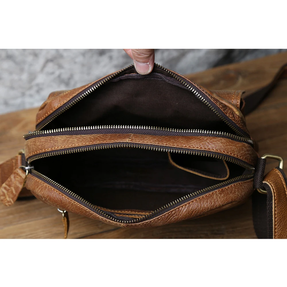 ZRCX Men Genuine Leather Messenger Bag Pure Leather Shoulder Bag Retro Minimalist Trend Small Satchel Bag For 10-Inch iPAD
ZRCX Men Genuine Leather Messenger Bag Pure Leather Shoulder Bag Retro Minimalist Trend Small Satchel Bag For 10-Inch iPAD