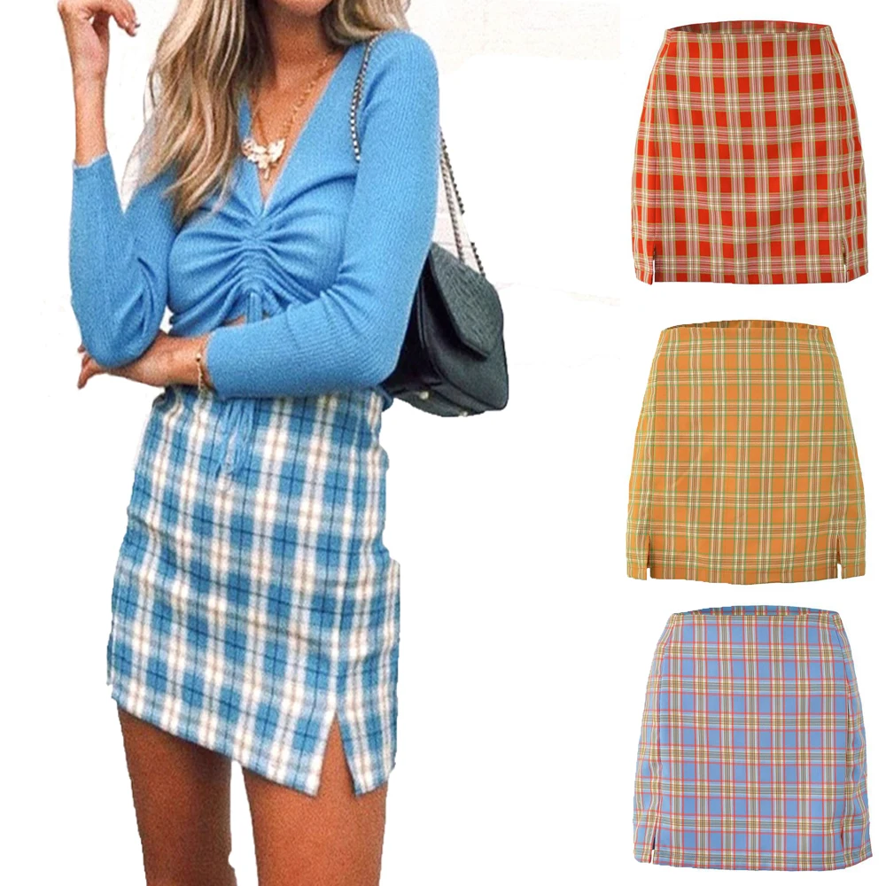 Summer Women Versatile Mini Skirt Side Sexy Wrap Hip Split Lady High Waist Vintage Plaid Pencil Skirts Back Zipper Streetwear
Summer Women Versatile Mini Skirt Side Sexy Wrap Hip Split Lady High Waist Vintage Plaid Pencil Skirts Back Zipper Streetwear
