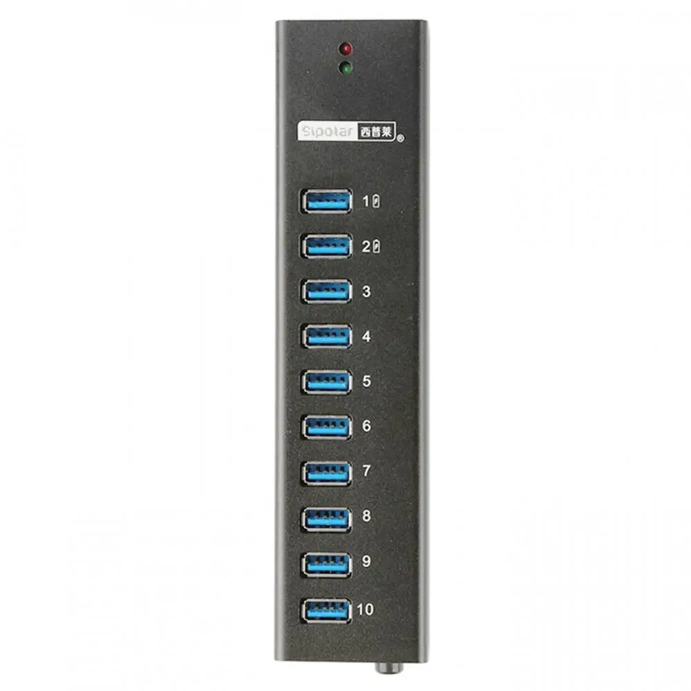 Sipolar металла 10 Порты супер Скорость USB 3 0 концентратор с 12V3A Мощность адаптер 2 шт.