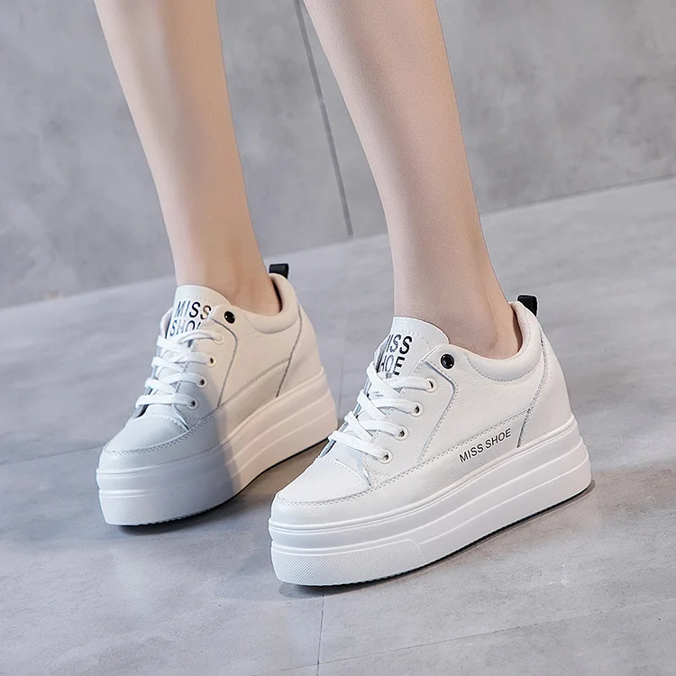 Women Wedge Leather Platform Casual Sneakers Female High Heel Booties Lace-up Height Increased Casual Shoes for Lady
Women Wedge Leather Platform Casual Sneakers Female High Heel Booties Lace-up Height Increased Casual Shoes for Lady