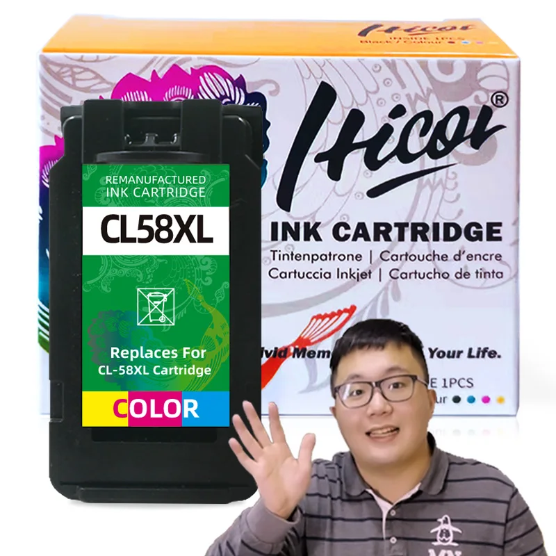 

Hicor Remanufactured Ink Cartridges for Canon PG-48XL CL-58XL Compatible for E408 E488 E478 E468 E418 Printer