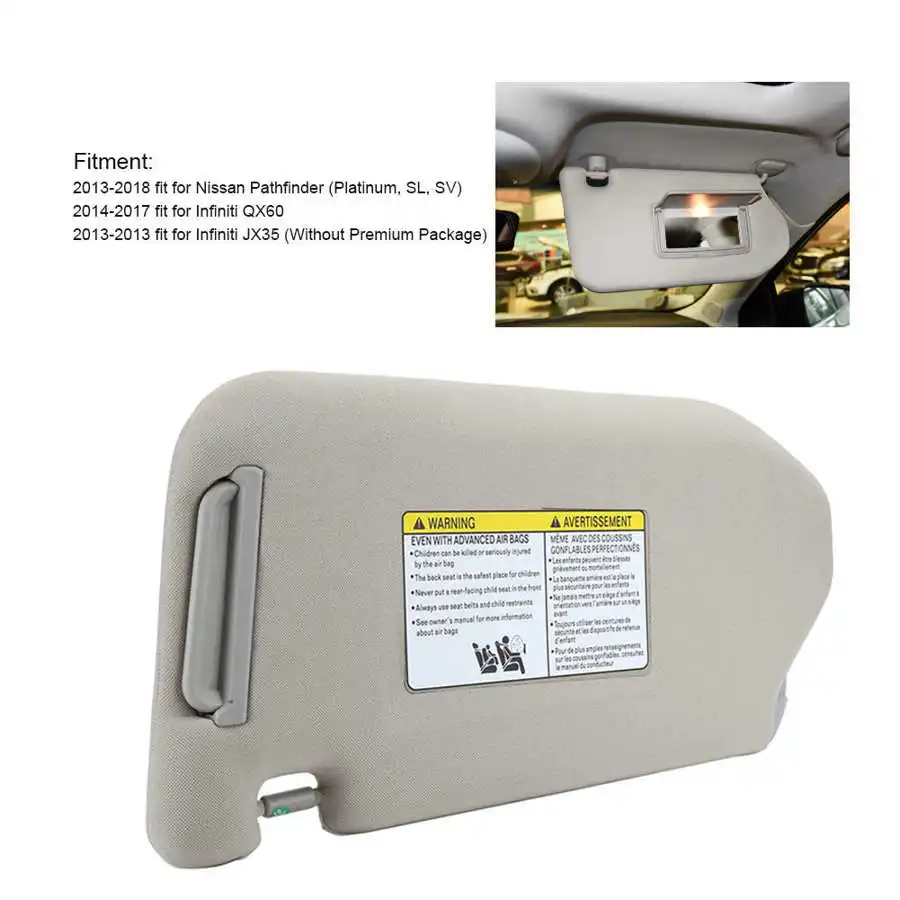 parasol coche car accessories Right Side Sun Visor with Gray 964009PB0A Fit for Infiniti QX60 JX35 oto aksesuar Window
parasol coche car accessories Right Side Sun Visor with Gray 964009PB0A Fit for Infiniti QX60 JX35 oto aksesuar Window