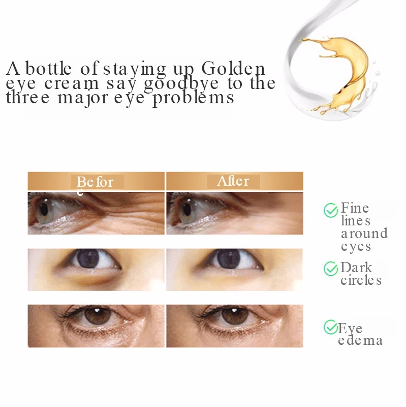 24K Gold Eye Essence Cream 60g Large Capacity Moisturizing Anti Puffiness Anti Wrinkle Remove Dark Circle Anti-Aging Eye Serum
24K Gold Eye Essence Cream 60g Large Capacity Moisturizing Anti Puffiness Anti Wrinkle Remove Dark Circle Anti-Aging Eye Serum
