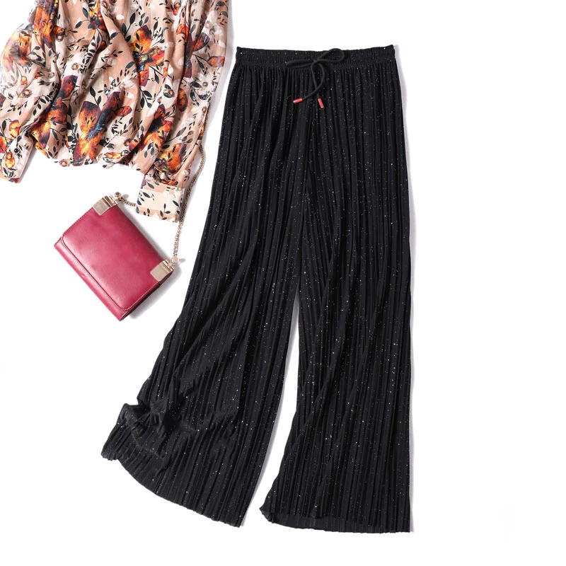 Spring Summer Hot Sale Solid Wide Leg Pants Loose Lace Up Ankle Length Pants Women High Waist Stylish Large Size Brilliant Pants
Spring Summer Hot Sale Solid Wide Leg Pants Loose Lace Up Ankle Length Pants Women High Waist Stylish Large Size Brilliant Pants
