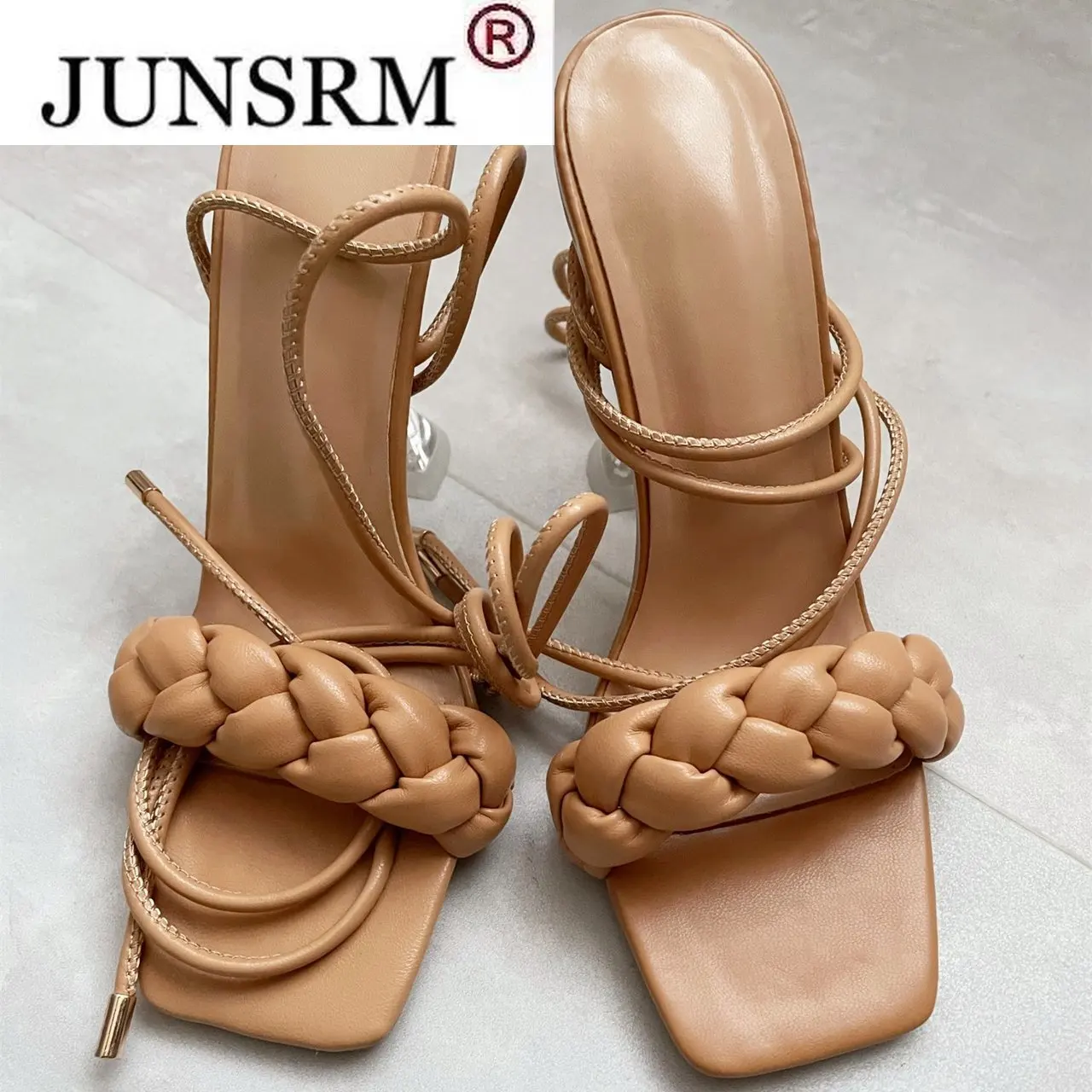JUNSRM 2021 New Summer Fashion Design Weave Women Sandals Transparent High Heels Ladies Lace up Thin Heels Sandalias Femenina
JUNSRM 2021 New Summer Fashion Design Weave Women Sandals Transparent High Heels Ladies Lace up Thin Heels Sandalias Femenina