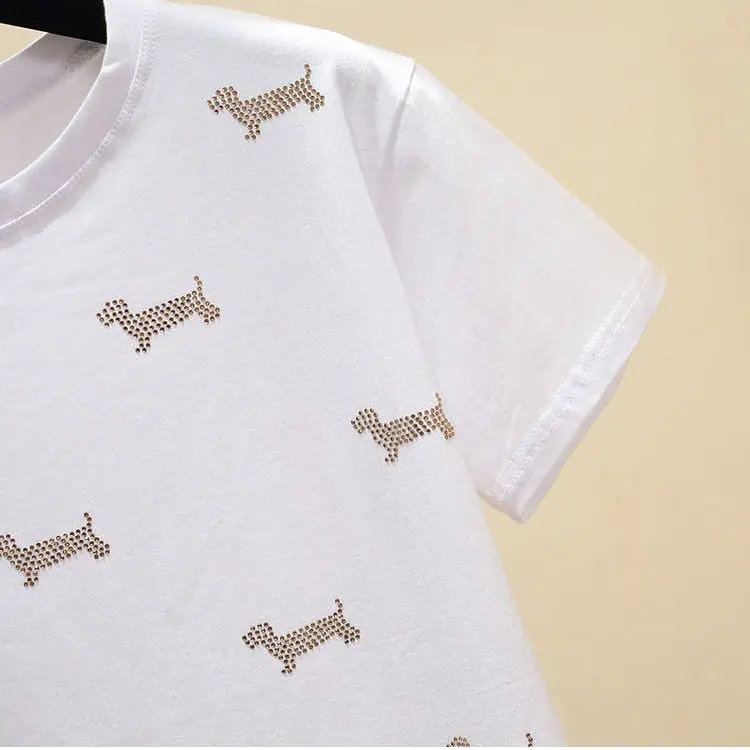 Cotton Hot Drilling White Short-sleeved T-shirt Women 2021 Summer New Fashion Ins Fashion Korean Loose Top Women
Cotton Hot Drilling White Short-sleeved T-shirt Women 2021 Summer New Fashion Ins Fashion Korean Loose Top Women