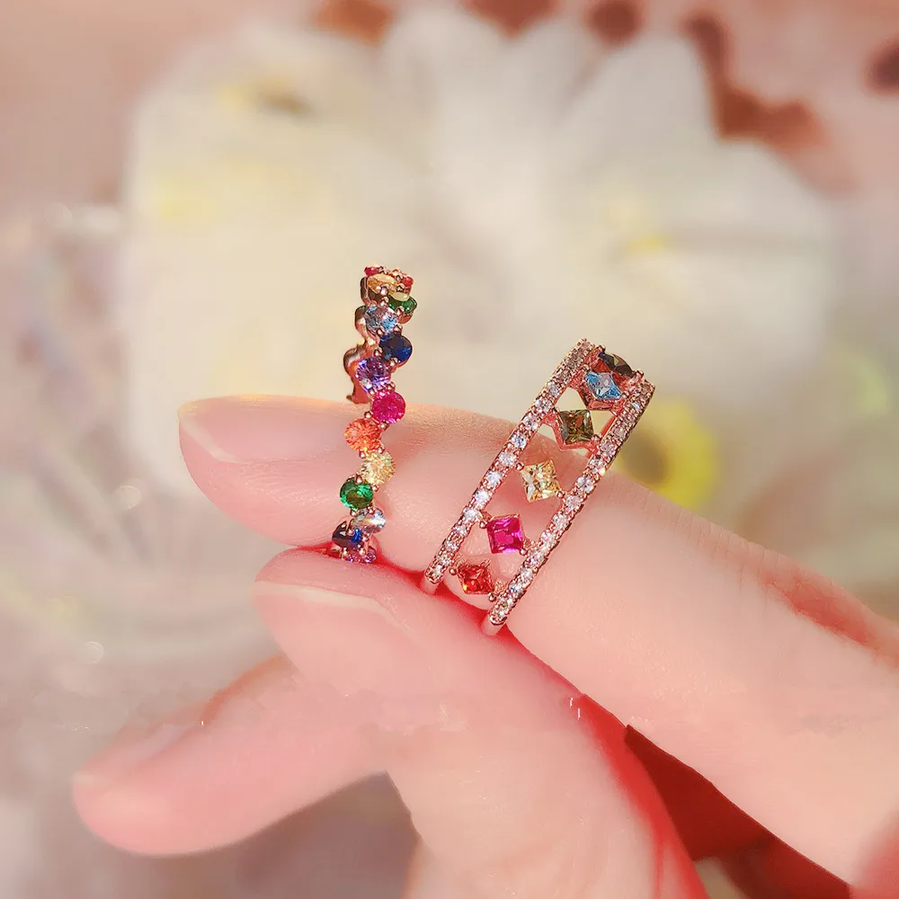 Delicate Jewelry 585 Rose Gold Engagement Adjustable Rings for Women Cute Multi-color Zircon Elegant Wedding Rings
Delicate Jewelry 585 Rose Gold Engagement Adjustable Rings for Women Cute Multi-color Zircon Elegant Wedding Rings