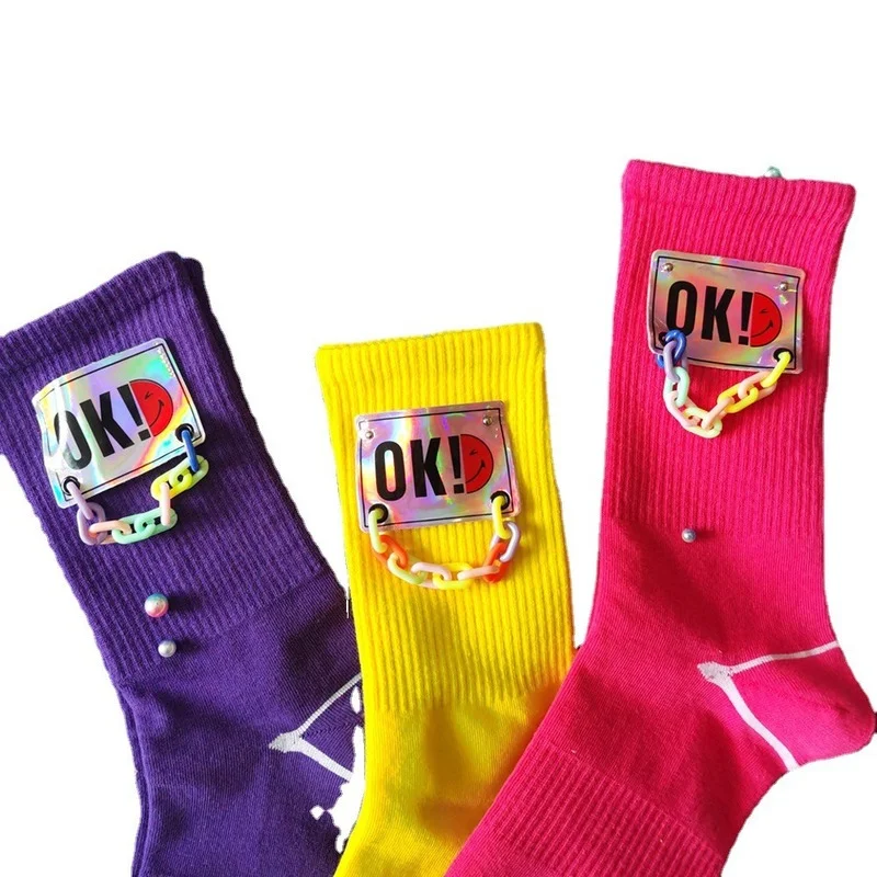 2021 Spring New Fluorescent Color Chain Net Red Label Socks Woman Harajuku Accessories
2021 Spring New Fluorescent Color Chain Net Red Label Socks Woman Harajuku Accessories