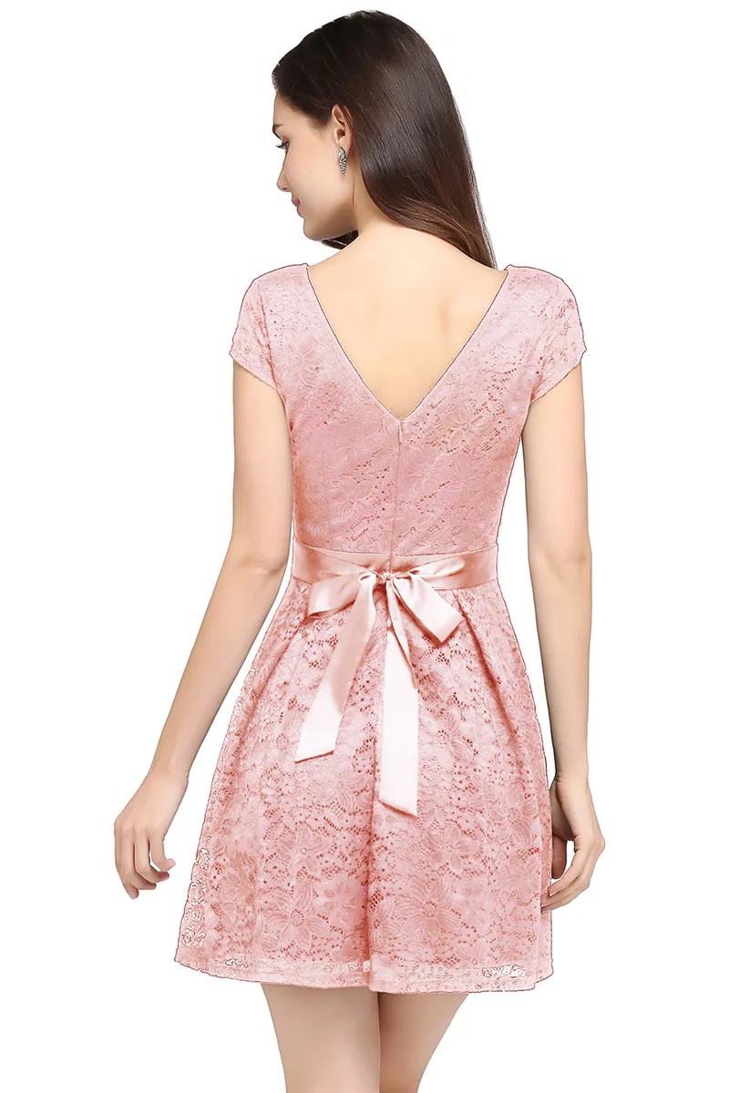 Modern A-Line Lace Cocktail Dresses With Bow Sashes Sexy Above Knee Cut-out Short Party Dresses Vestidos Coctel Robe de Cocktail
Modern A-Line Lace Cocktail Dresses With Bow Sashes Sexy Above Knee Cut-out Short Party Dresses Vestidos Coctel Robe de Cocktail