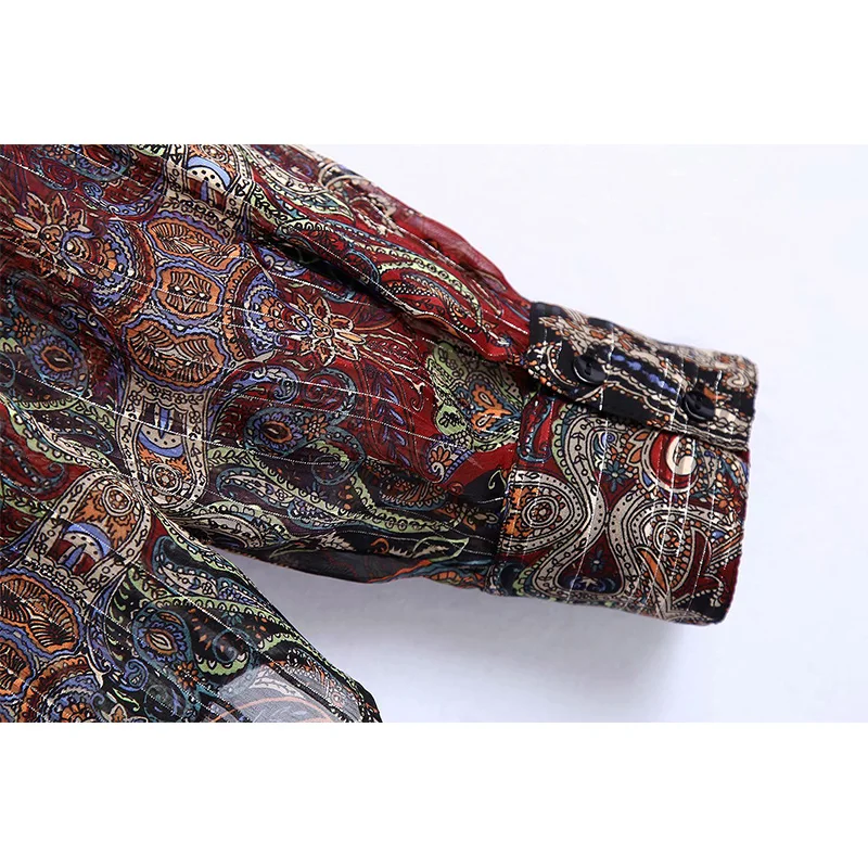 2020 New Autumn Women Print Button Shirt Long Sleeves Turn-Down Collar Shirt Female Fashion Casual Women Clothes