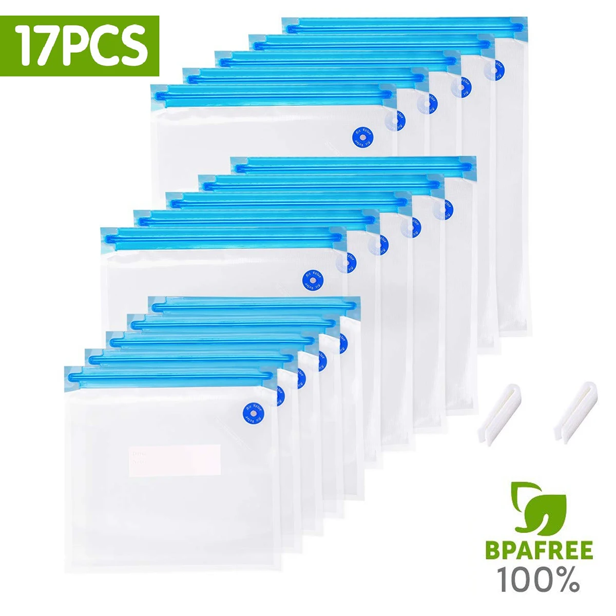 Household 15 Reusable Food Vacuum Sealed Bags with 2 Sealing Clips for Kitchen Long-time Food Storage
Household 15 Reusable Food Vacuum Sealed Bags with 2 Sealing Clips for Kitchen Long-time Food Storage