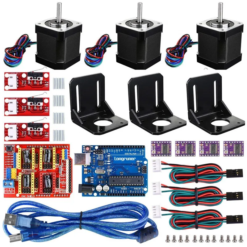 Набор контроллеров для 3D-принтера с ЧПУ ArduinoIDE Longruner GRBL защитная плата + RAMPS 1 4