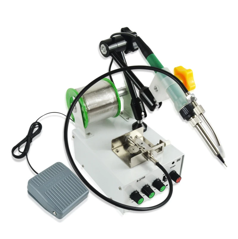 Fully automatic temperature-regulating soldering machine, foot-operated soldering machine, constant temperature soldering g
Fully automatic temperature-regulating soldering machine, foot-operated soldering machine, constant temperature soldering g