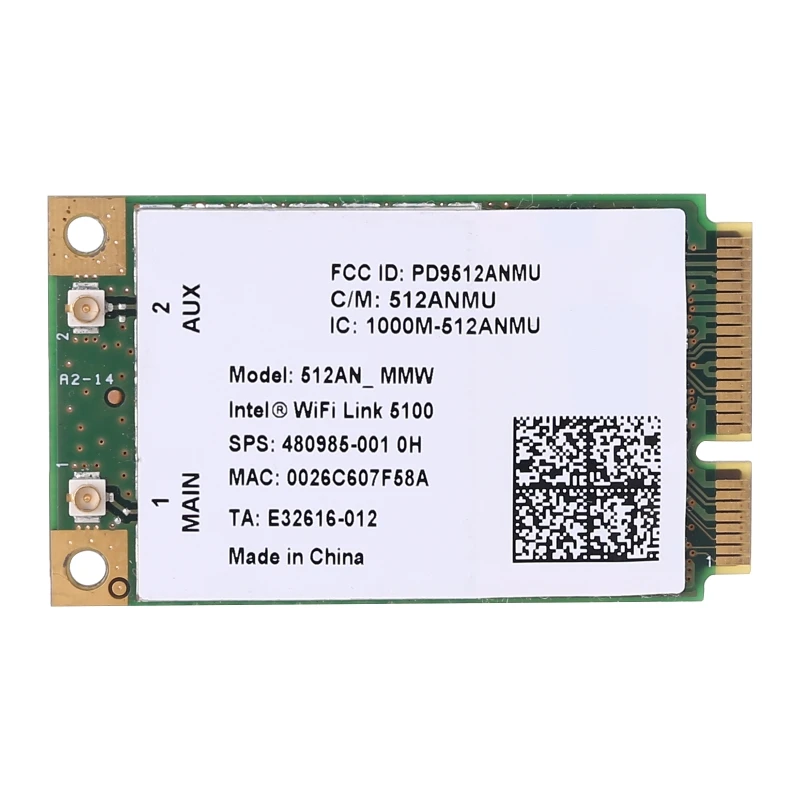 WiFi Link 5100 AGN 300M беспроводная карта 2,4G + 5G Двухдиапазонная интерфейсная веб-карта Mini PCI-E для CQ40 CQ45 6520S 6530S 8730W
WiFi Link 5100 AGN 300M беспроводная карта 2,4G + 5G Двухдиапазонная интерфейсная веб-карта Mini PCI-E для CQ40 CQ45 6520S 6530S 8730W