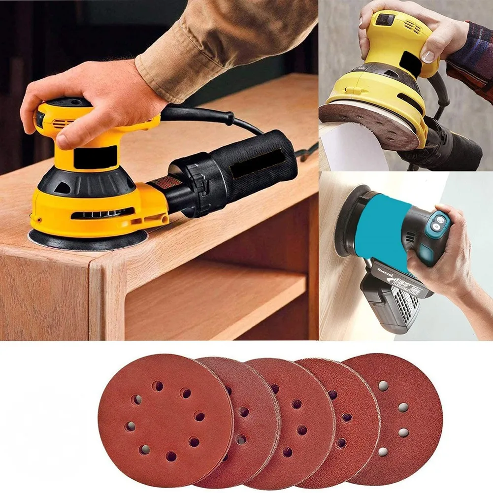 50pcs 5Inch 125mm Sandpaper Round Sanding Discs 8 Hole Hook Loop Buffing Sheet 40/60/80/120/180 Grit With Sander Sanding Pad
50pcs 5Inch 125mm Sandpaper Round Sanding Discs 8 Hole Hook Loop Buffing Sheet 40/60/80/120/180 Grit With Sander Sanding Pad