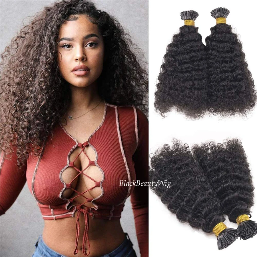 

Curly I Tip Human Hair Extension Pre Bonded Peruvian Remy Hair Micro Links Curly Keratin Fusion Stick I Tip Hair 100g 100strands