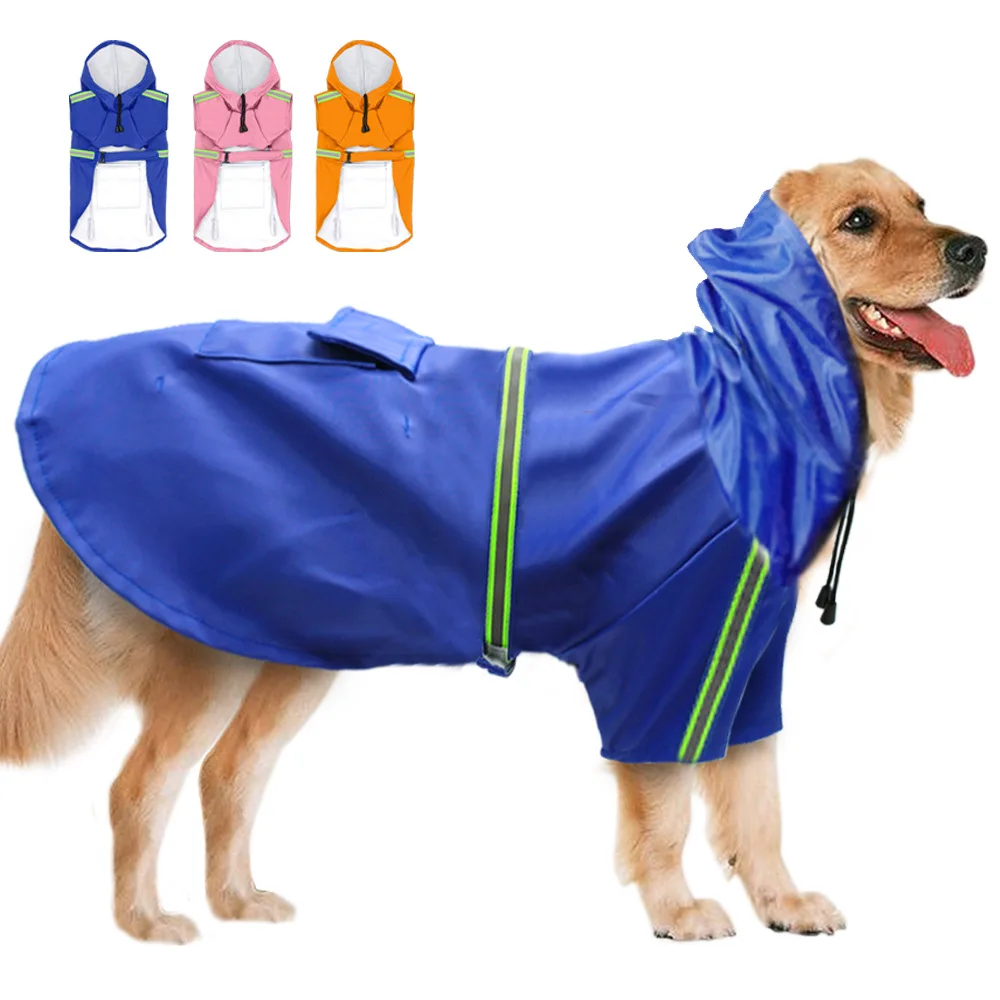 

For New Waterproof Large Dog Raincoat Jumpsuit Rain Coat For Big Medium Small Dogs Pet Cloak Labrador Golden Retriever Husky