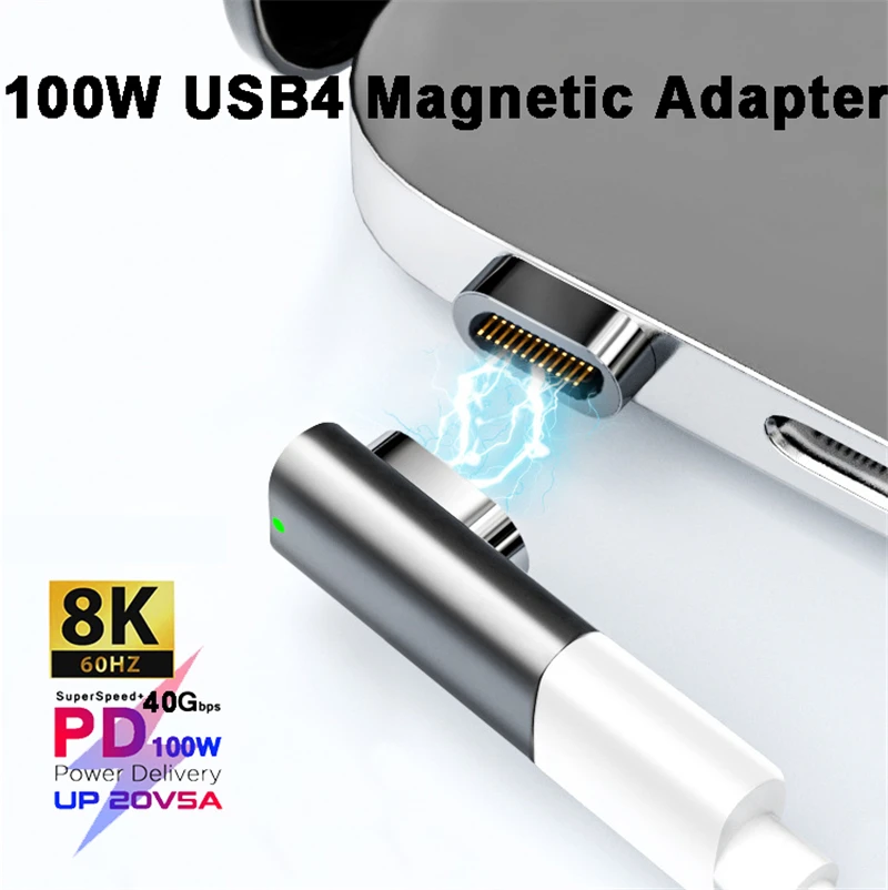 100W 24 Pin USB4 Gen 3 Magnetic Type-C Adapter 5A 8K@60Hz 40Gbps USB-C Convertor For Macbook Compatible with Thunderbolt 3 4
100W 24 Pin USB4 Gen 3 Magnetic Type-C Adapter 5A 8K@60Hz 40Gbps USB-C Convertor For Macbook Compatible with Thunderbolt 3 4