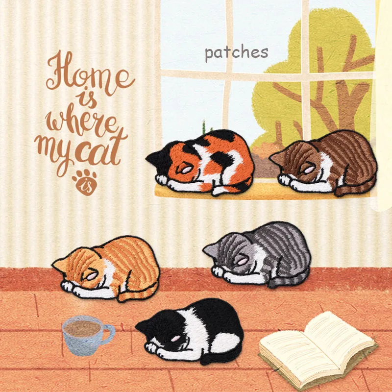 Cute Cartoon Cat Embroidery Parches Ropa Termoadhesiv Bordados Iron Patches For Clothing Ecusson A Coudre Animal patch Applique
Cute Cartoon Cat Embroidery Parches Ropa Termoadhesiv Bordados Iron Patches For Clothing Ecusson A Coudre Animal patch Applique